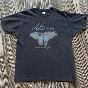 Gildan Men Black T-Shirt, Deftones Black Cotton T-Shirt